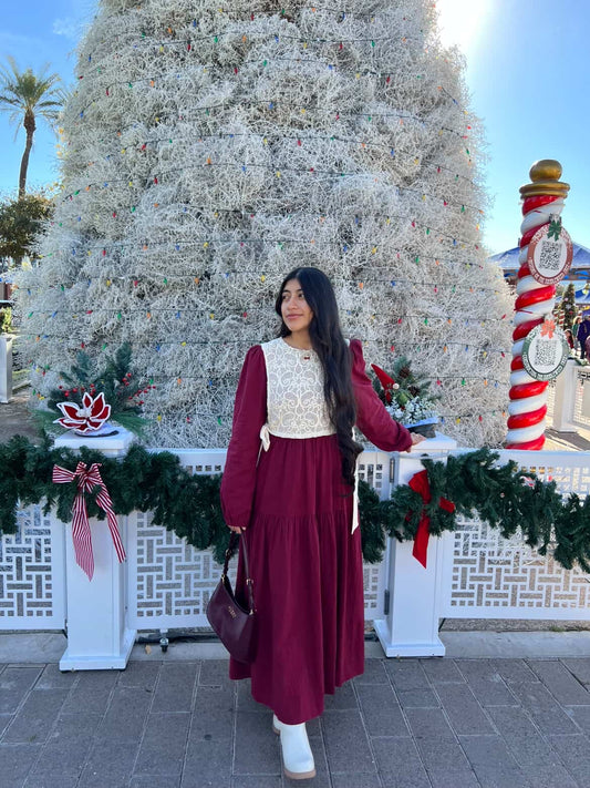 Romantic Crochet Maxi Dress