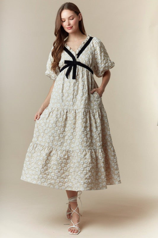 Flower Textures Midi Dress 🌼