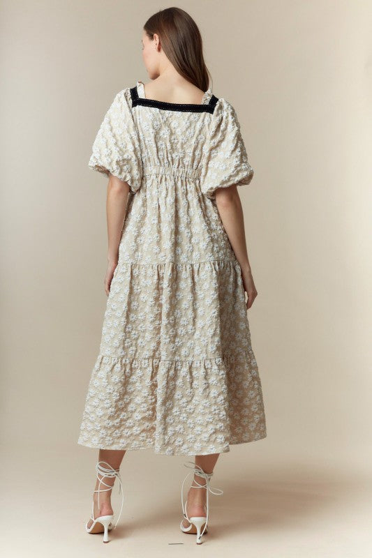 Flower Textures Midi Dress 🌼
