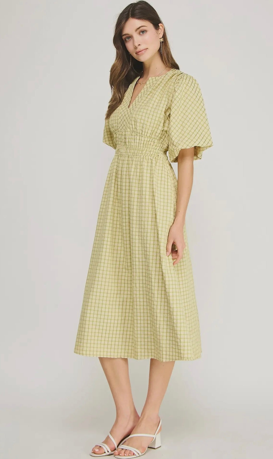 Chartreuse Midi Dress