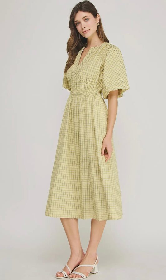 Chartreuse Midi Dress